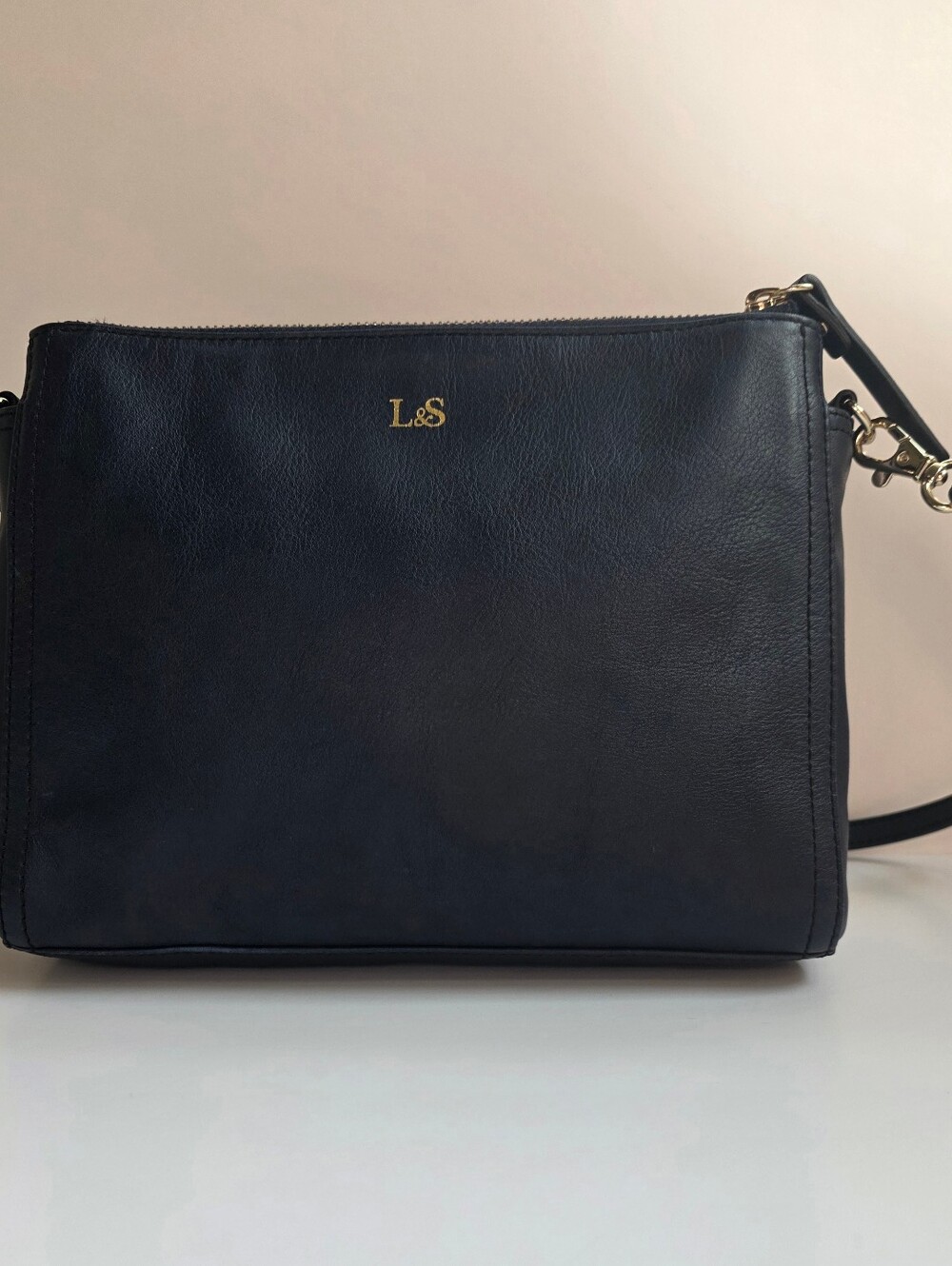 Lo & Sons Pearl Navy Nappa Leather Crossbody